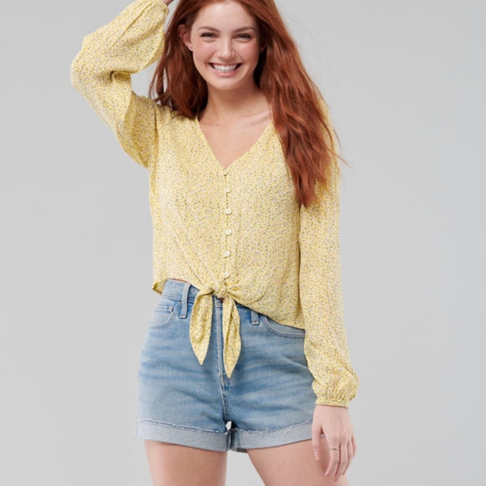 Hollister Tie Front Top - NWT XS